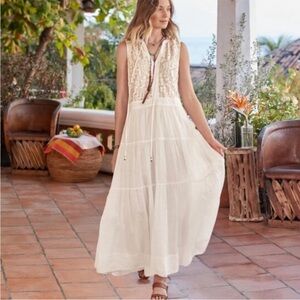 Sundance Verity Maxi Dress white embroidered